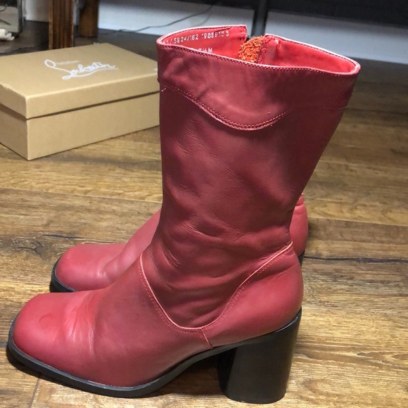 Bruno Valenti Shoes - Red PETA approved vegan leather Boots